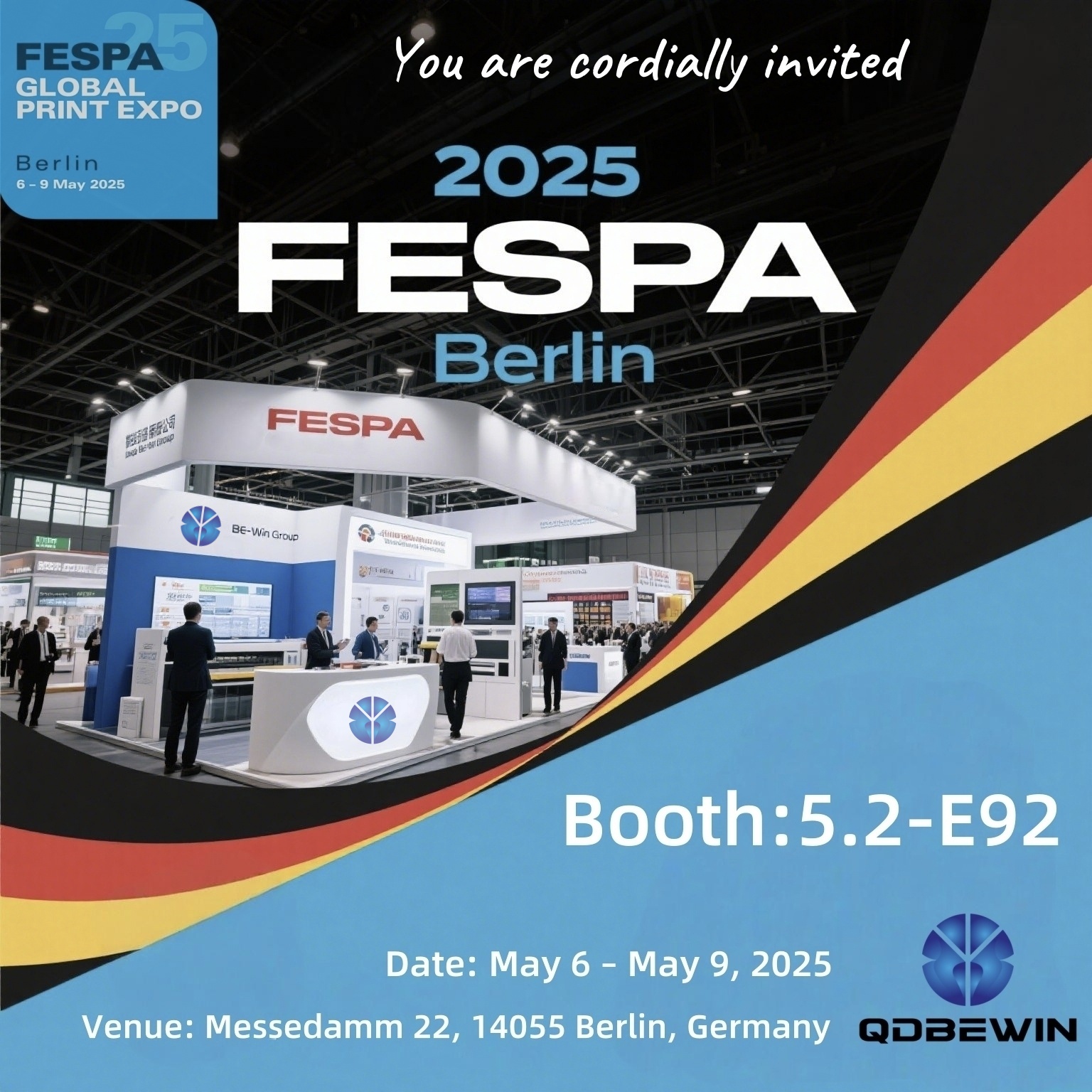 Qingdao é-ganha para exibir na FESPA 2025 Berlin-Booth 5.2-E92